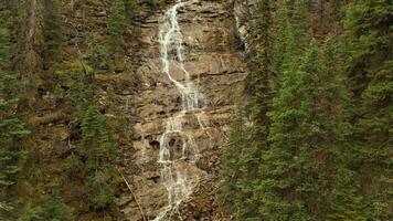 Aerial view of Angel's Staircase Falls in Yoho National Park video