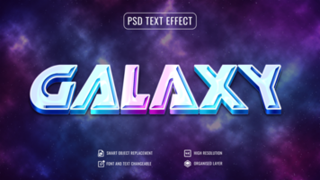 3d galaxy text effect with futuristic neon glow psd