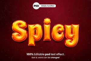 picante 3d editable texto efecto psd