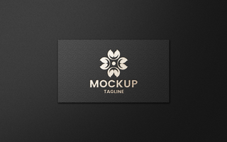luxury gold foil logo mockup on card psd