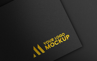 Luxury gold foil paper debossed logo mockup psd