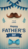 A poster for Father's Day with a man's mustache and a bow tie psd