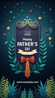 A poster for Father's Day featuring a tie and leaves psd