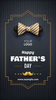 A poster for Father's Day with a man's face and a bow tie psd