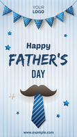 A poster for Father's Day featuring a mustache and a blue tie psd