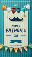 A poster for Father's Day with a man's mustache psd