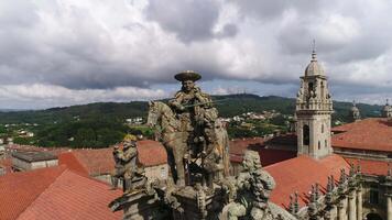 Santiago compostela Stadt Spanien Antenne Aussicht video