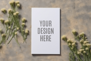 wedding card mockup psd