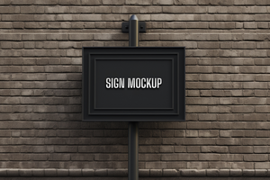 Blank rectangle shop sign mockup psd