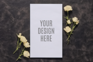 wedding card mockup psd