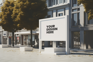 Blank rectangle shop sign mockup psd