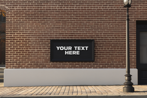 Blank rectangle shop sign mockup psd