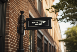 Blank rectangle shop sign mockup psd