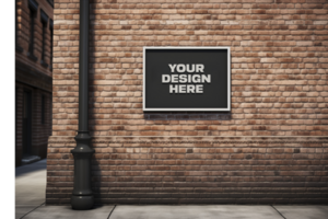 Blank rectangle shop sign mockup psd