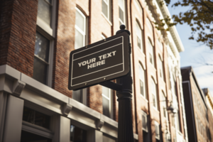 Blank rectangle shop sign mockup psd