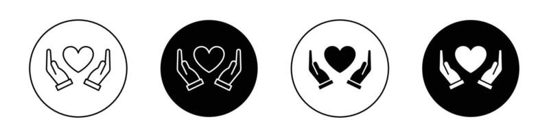 Hand holding heart icon vector