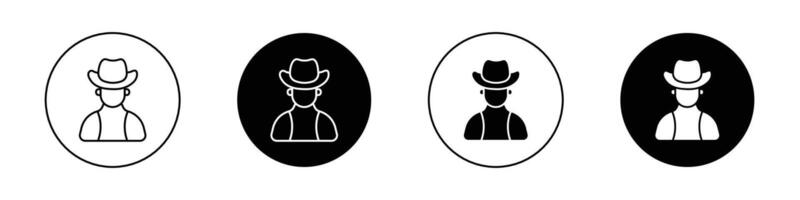 Cowboy icon set. vector