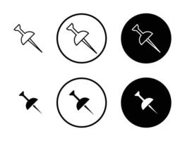 Thumbtack icon set. vector