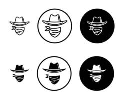 Cowboy icon set. vector