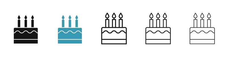 Cake birthday icon vector