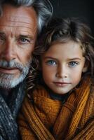 Man Holding Small Child Near Window photo