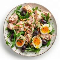 Salad With Hard Boiled Eggs and Olives photo