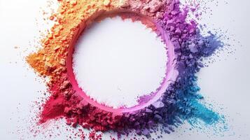 Colorful Powder on White Plate photo