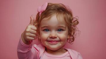 Little Girl With Pink Bow photo