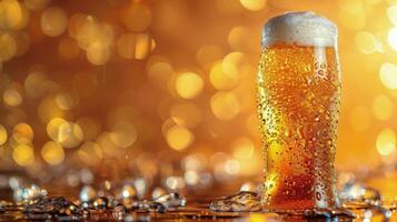 Bottle of Beer on Wooden Table photo