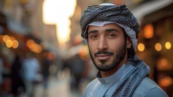 Turbaned Man Smiling for Camera photo