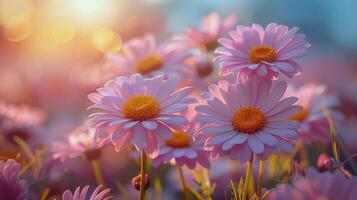 Colorful Flowers With Water Droplets photo