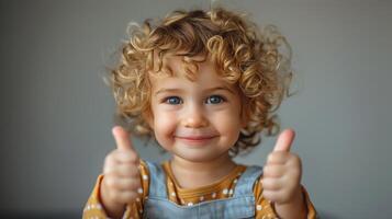 Little Boy Giving Thumbs Up Sign photo