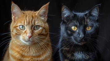 Two Cats Sitting Together photo