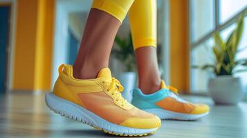 Close Up of Persons Legs and Shoes photo