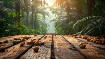 Assorted Nuts on Wooden Table photo