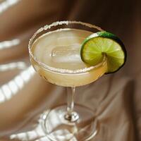 Margarita Cocktail With Lime Garnish photo