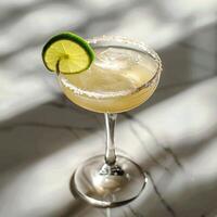 Margarita Cocktail With Lime Garnish photo