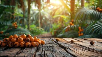 Assorted Nuts on Wooden Table photo