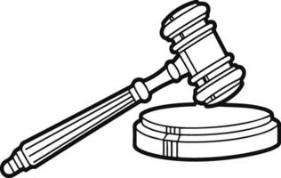 Traditional Gavel and Sound Block Representing Justice and Law vector