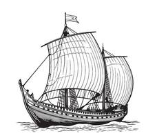 Drakkar Viking ship vector