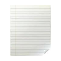 blank lined paper on white background photo