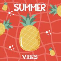 Pineapple summer fruit background vector