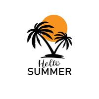 Hello summer logo vector