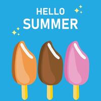 Hello summer ice cream vector