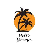 Hello summer logo vector