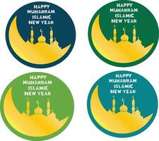 background happy muharram islamic new year vector