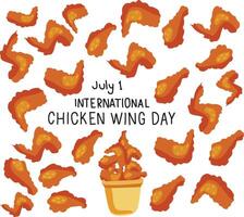 international chicken wing day vector