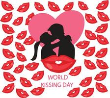 world kissing day vector