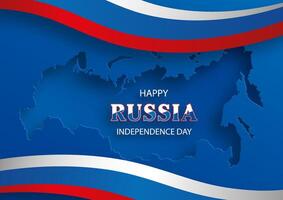 contento independencia día de Rusia tarjeta vector