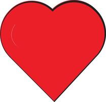 Heart Symbol of Love and Valentine Day Flat Red Icon Isolated on White Background vector